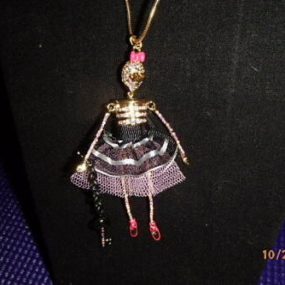 Betsey Johnson Prisoner of Love Skeleton Necklace